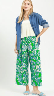 Jumbo Floral Print Wide Leg Pants