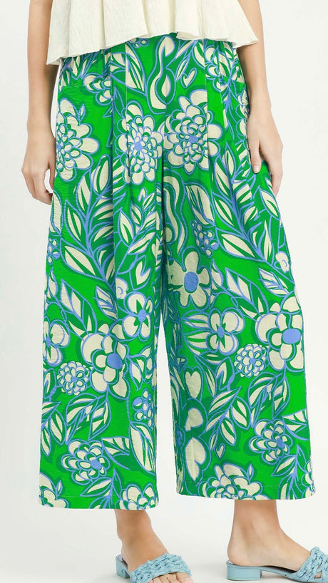 Jumbo Floral Print Wide Leg Pants