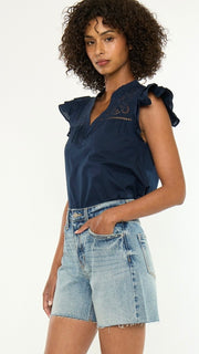 90s High Rise Raw Hem Shorts