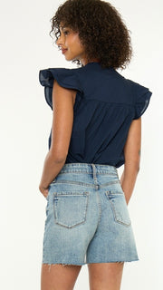 90s High Rise Raw Hem Shorts