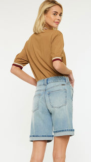 Mid Rise Slash Pkt Cuff Bermuda Short