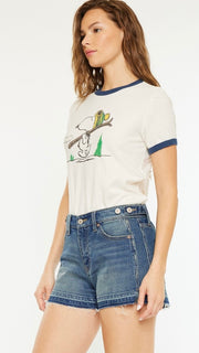 Mid Rise Side Gusset Release Hem Shorts