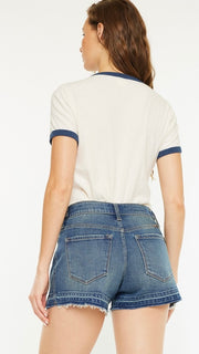 Mid Rise Side Gusset Release Hem Shorts