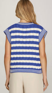 V-Neck Stripe Sweater Top