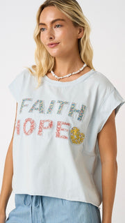 Faith Hope Love Patchwork Tee