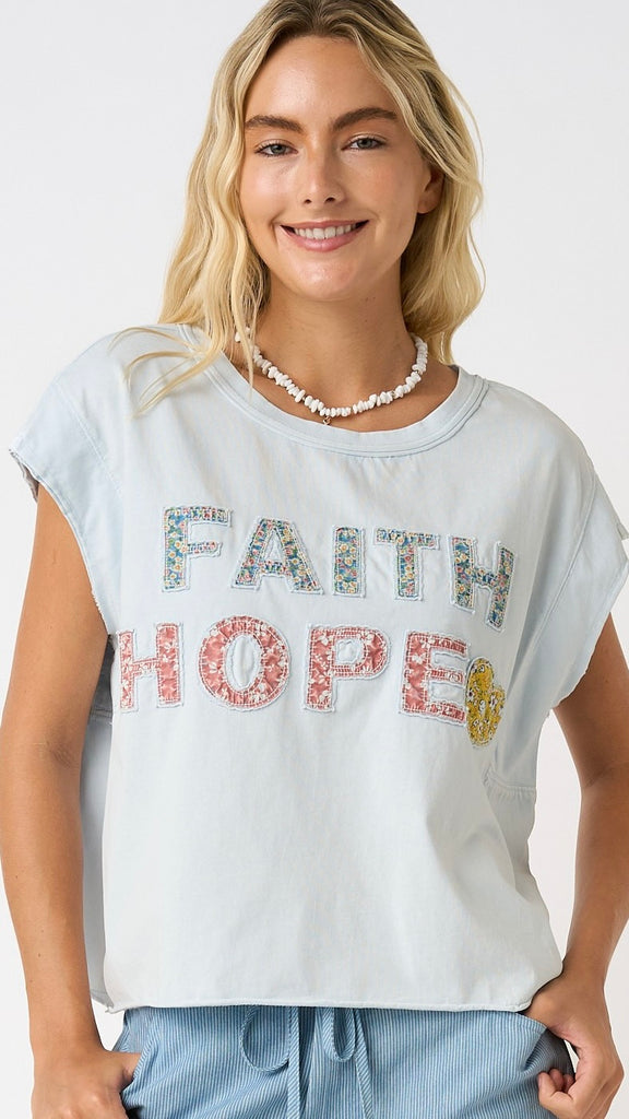 Faith Hope Love Patchwork Tee