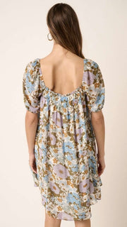 Square Neck Vintage Floral Dress
