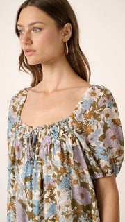 Square Neck Vintage Floral Dress