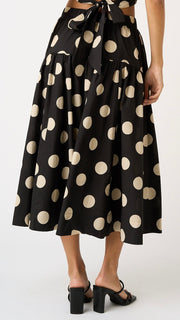 Polka Dot Midi Skirt w/Pockets