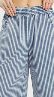 Striped Pull On Wide Leg Pants