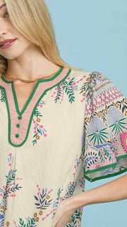 Boho Paisley Ruffle Hem Dress