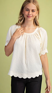 Textured Scallop Trim Top