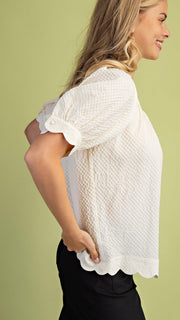 Textured Scallop Trim Top