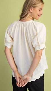 Textured Scallop Trim Top