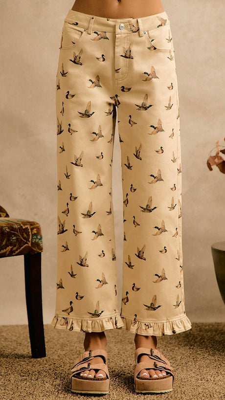 Mallard Duck Ruffle Hem Pants