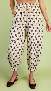 Cotton Polka Dot Balloon Pants