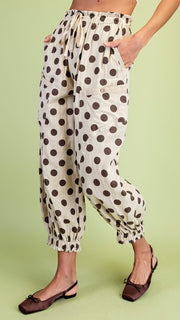 Cotton Polka Dot Balloon Pants