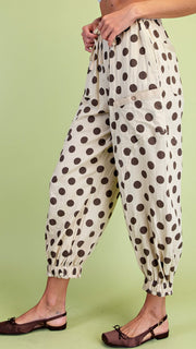Cotton Polka Dot Balloon Pants