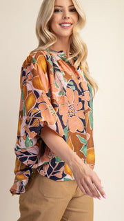 Bold Floral Batwing Top