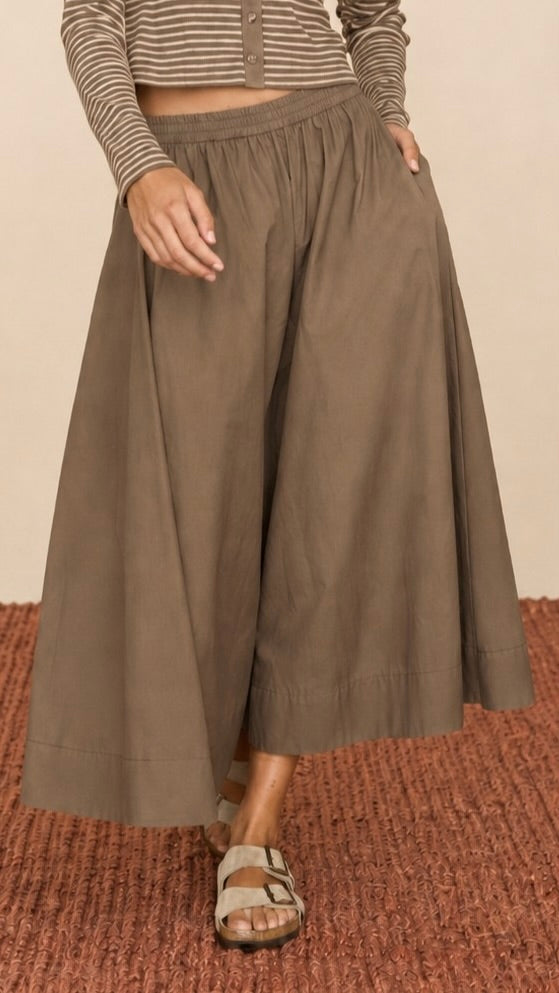 Cotton Midi Circle Skirt