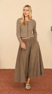 Cotton Midi Circle Skirt