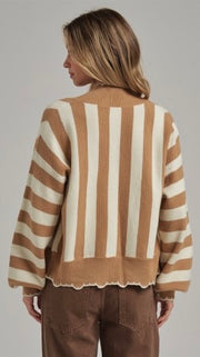 Scallop Edge Stripe Soft Cardigan
