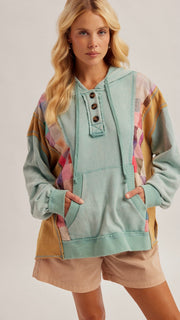 Mineral Checker Hoodie Sweatshirt