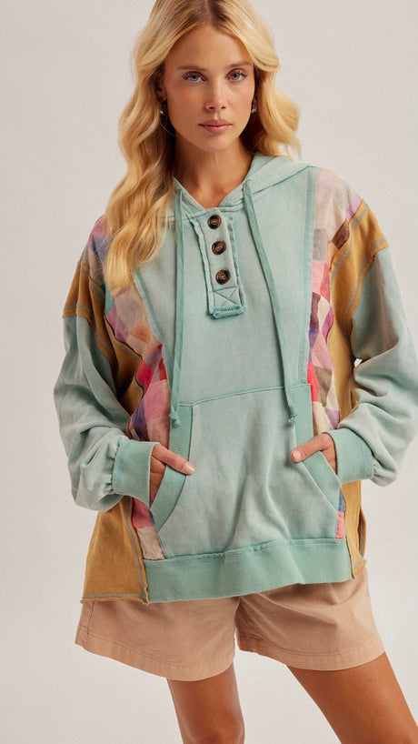 Mineral Checker Hoodie Sweatshirt