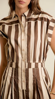 Cotton Stripe Wide Leg Jumpsuit