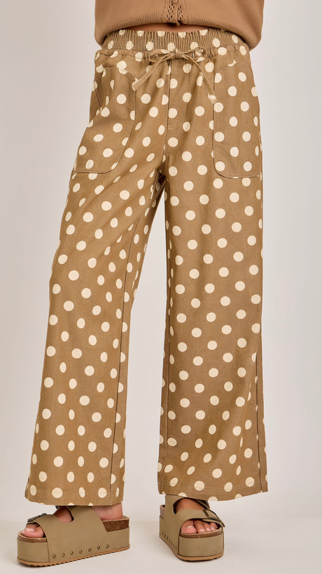 Polka Dot Smocked Waist Pants