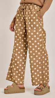 Polka Dot Smocked Waist Pants