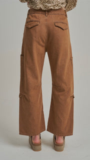 Washed Utility Pkt Barrel Leg Pants