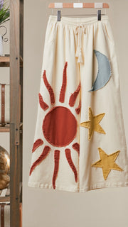 Sun Moon Stars Patchwork Pants