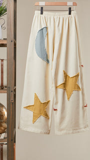 Sun Moon Stars Patchwork Pants