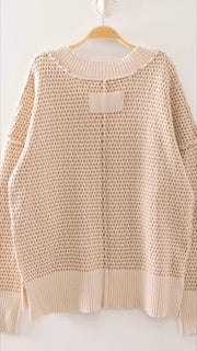 V-Neck Contrast Color Sweater