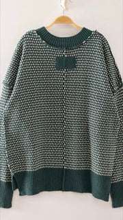 V-Neck Contrast Color Sweater