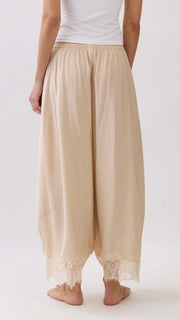 Lace Hem Barrel Leg Pants