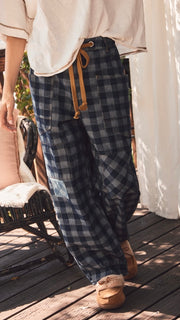 Gingham Check Patchwork Jeans