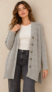 Chenille Textured Stripe Cardigan