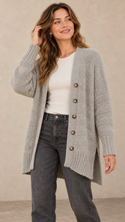 Chenille Textured Stripe Cardigan