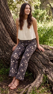 Floral Print Wide Leg Pants