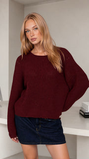 Pointelle Knit Rolled Neck Sweater