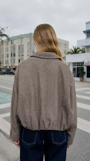 Bubble Hem Tweed Style Jacket
