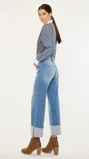 Mid Rise Braided Loop Cuff Jeans