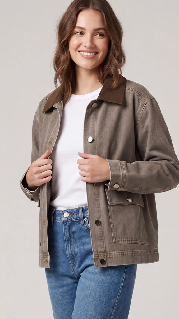 Washed Twill Barn Jacket w/Pockets