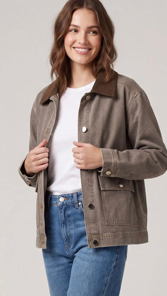 Washed Twill Barn Jacket w/Pockets