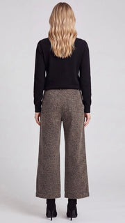 Animal Print Woven Cuff Wide Leg Pants