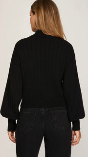 Ribbed Mock Neck Sweater
