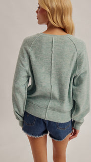 Henley Raglan Sleeve Sweater