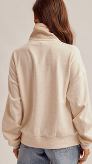 Crochet Front Quarter Zip Pullover